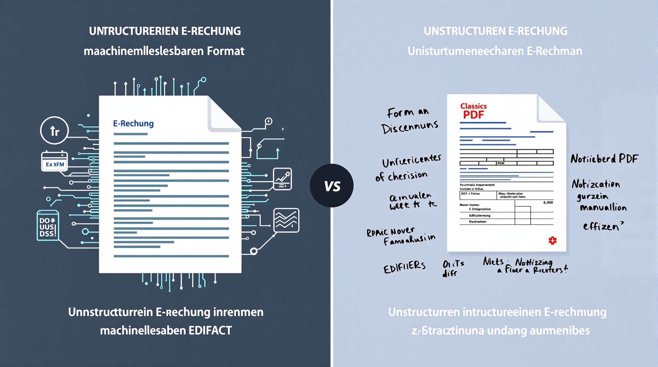 Der Unterschied zwischen einer strukturierten und unstrukturierten E-Rechnung