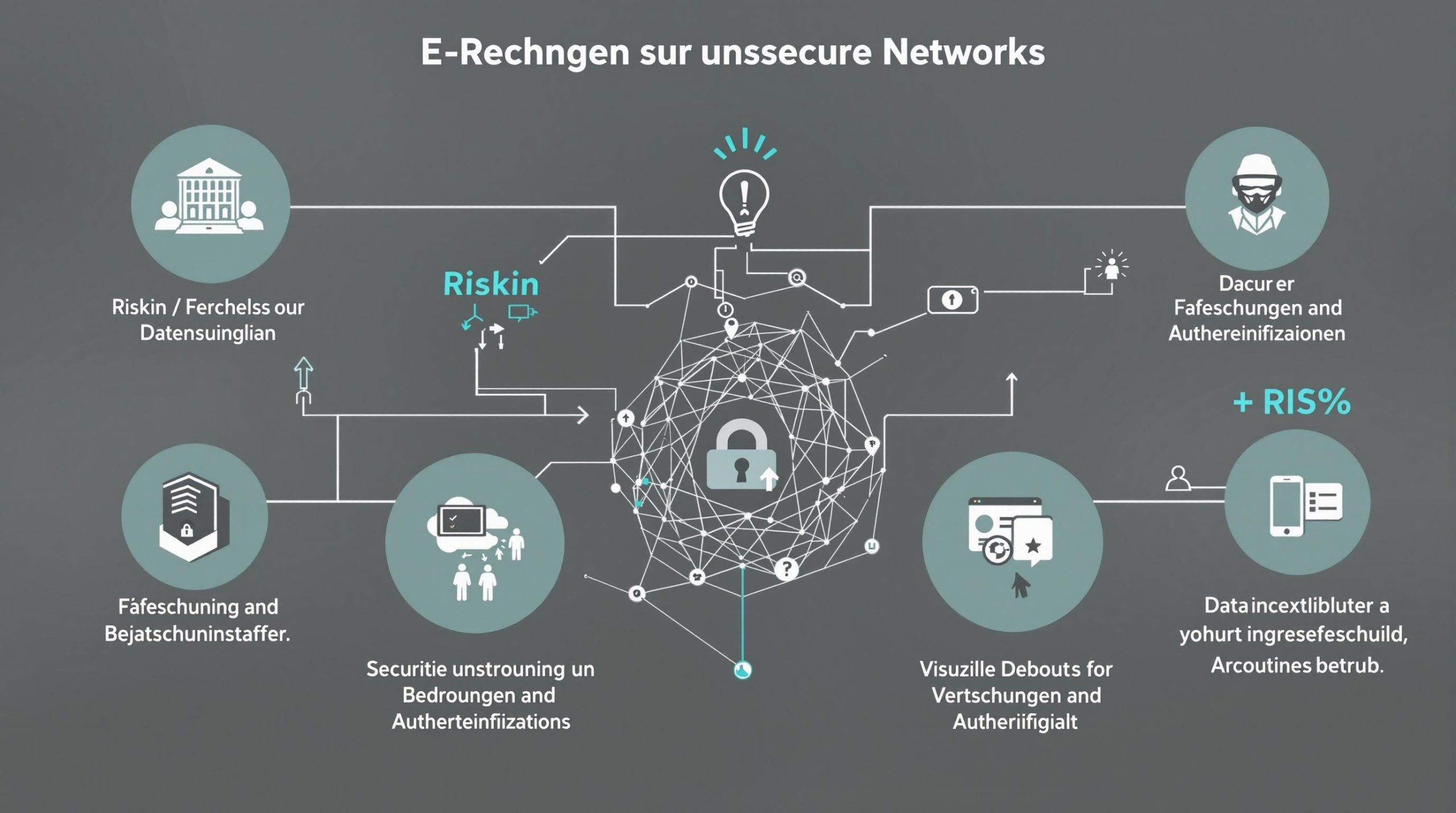 Welche Risiken bestehen bei der Übermittlung von E-Rechnungen über unsichere Netzwerke?