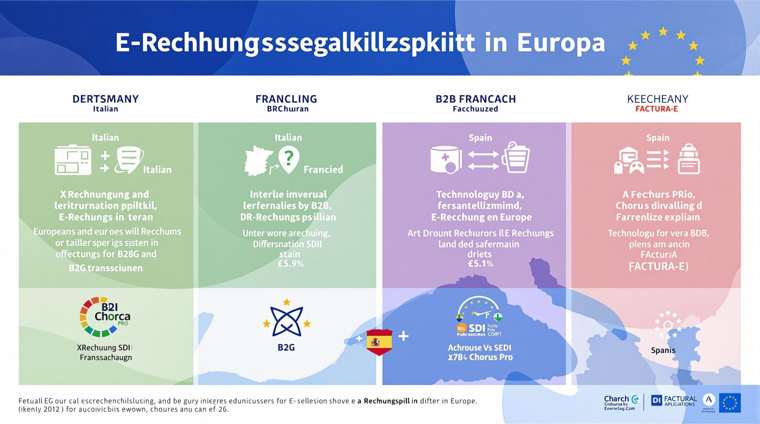 Wie unterscheidet sich die E-Rechnungspflicht in Deutschland von anderen EU-Ländern?